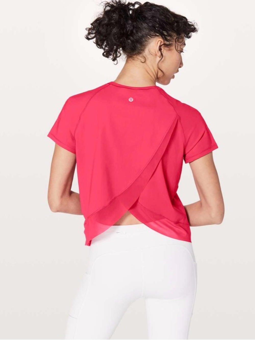 Lululemon Quick Pace Short Sleeve Ventilated Mesh Back Running Top Pink Size 4